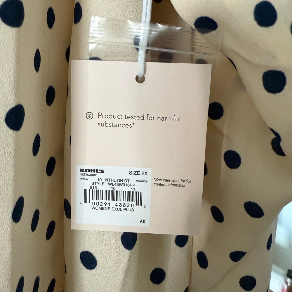 LC Lauren Conrad Women’s Cream Blouse 💙 NEW WITH TAGS 💙 Size 2X - Picture 5 of 10